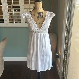 Eberjey White Lace Trim Nightgown
